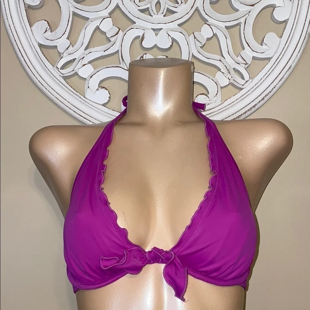 Victoria's Secret women’s bikini top 34D purple halter underwire  swim